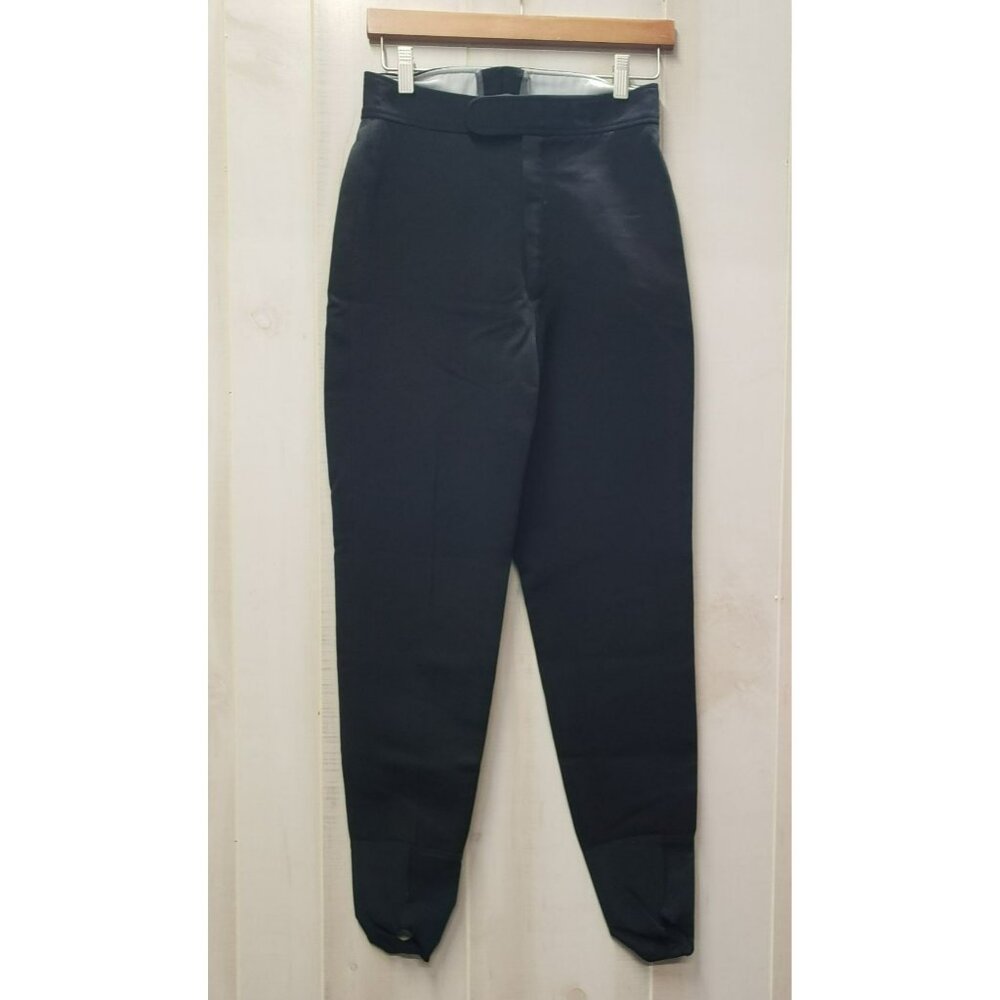 Bogner Wool Blend Black Ski Pants, Stirrup, Sz 10, High Waist, Made In USA